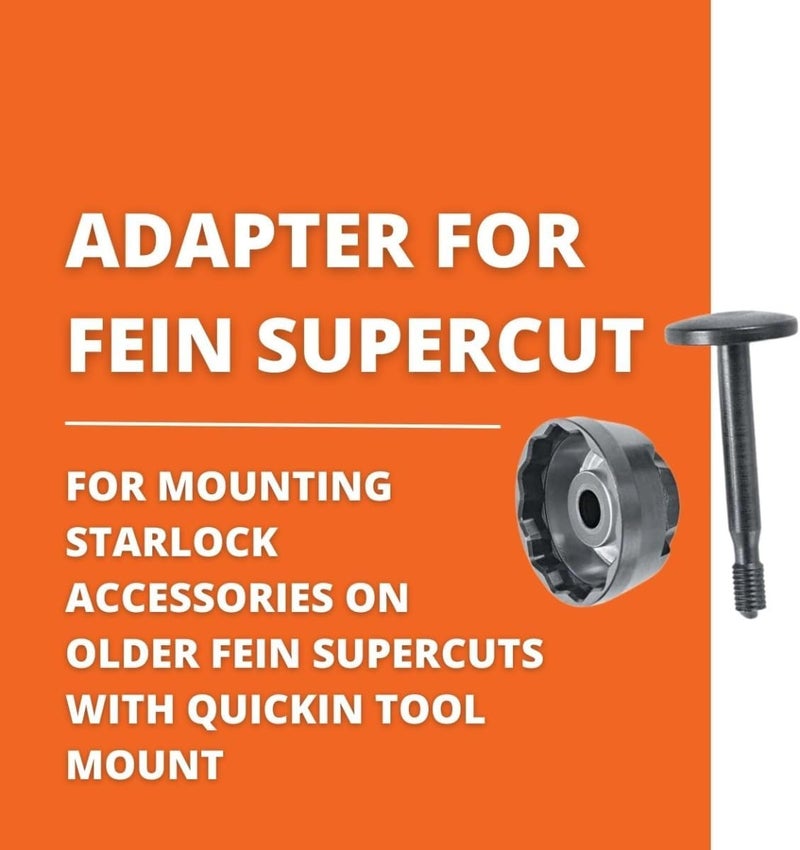 Fein QuickIn Adapter for SuperCut Tools - Seamless, Fast Accessory Changes to Mount Starlock Accessories on Older SuperCut Units, Includes Adapter and Clamping Screw - 35222952050 - Image 2